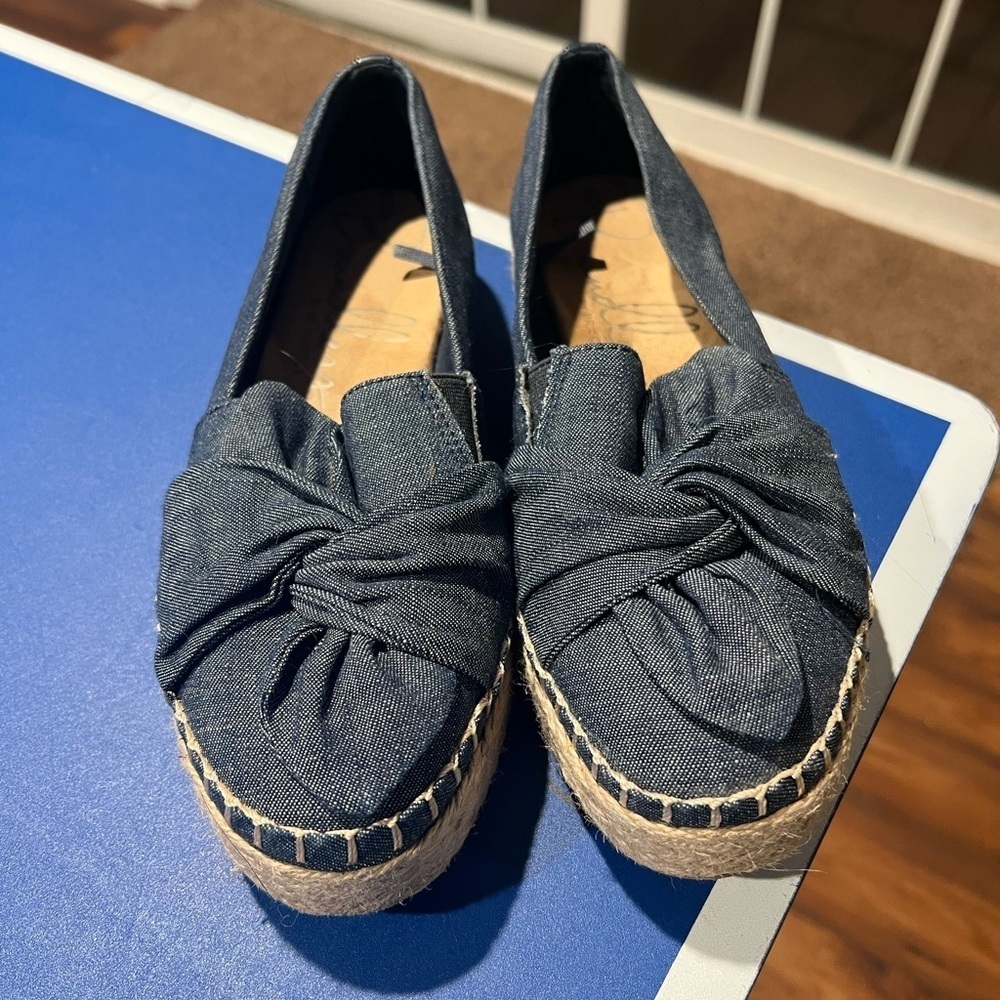 Dr. Scholl's Boundless Chambray Espadilles Shoes knot design women's Size 6 M
